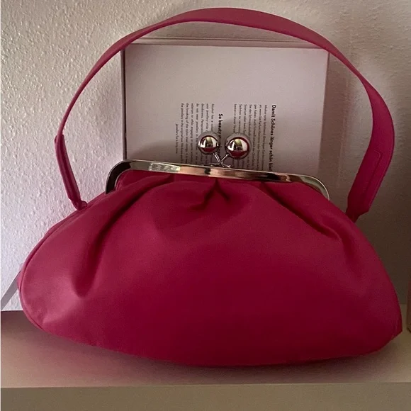 MaxMara Fuchsia Clutch with Silver Accents - Picture 1 of 9
